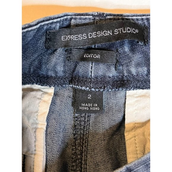 Express Vintage Indigo Editor Dress Flared Leg Jeans 2 - Picture 7 of 14